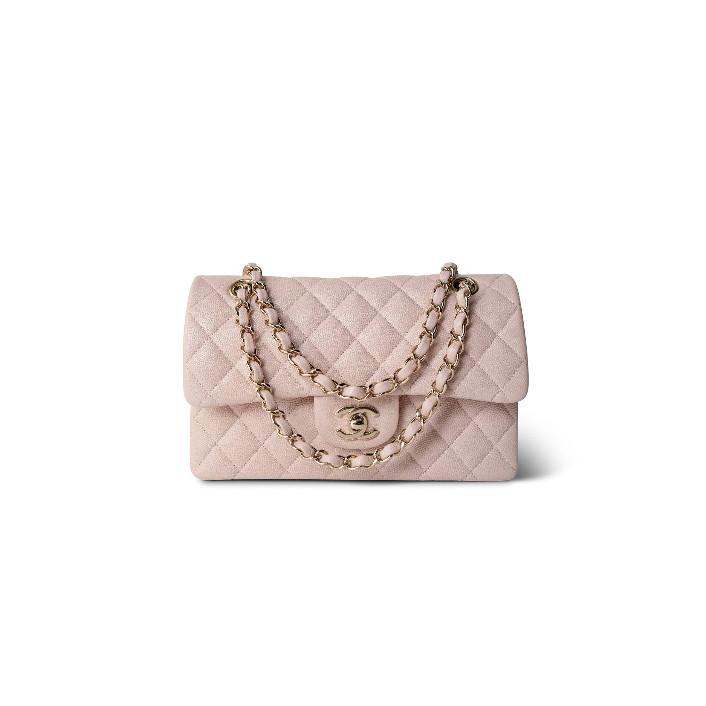 Ch*el light pink caviar quilted classic flap small a37586 (23*14.5*6cm)